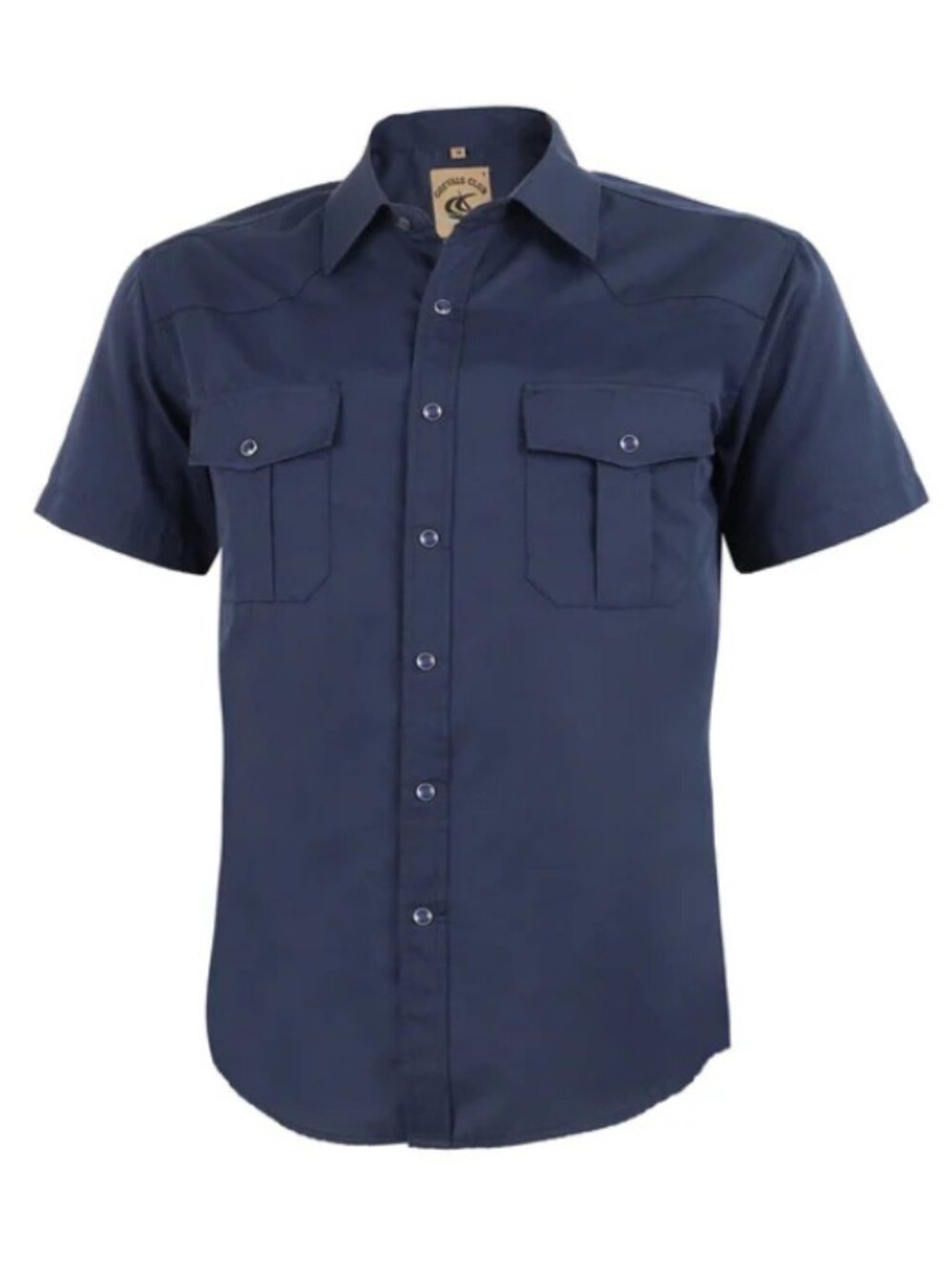 Coevals Club Men's Navy Blue Western Style Pearl Snap Button Shirt, Size Large